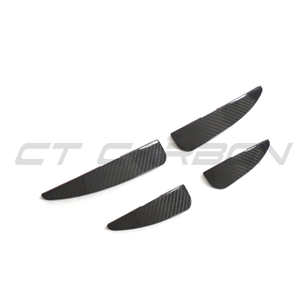 AUDI R8 V10 GEN 2.5 2020-2023 CARBON FIBRE FRONT CANARDS-Accessories-CT CARBON-CT Carbon - High-quality carbon fiber and gloss black aerodynamic parts for premium sports and luxury vehicles.