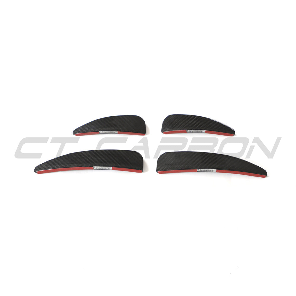 AUDI R8 V10 GEN 2.5 2020-2023 CARBON FIBRE FRONT CANARDS-Accessories-CT CARBON-CT Carbon - High-quality carbon fiber and gloss black aerodynamic parts for premium sports and luxury vehicles.