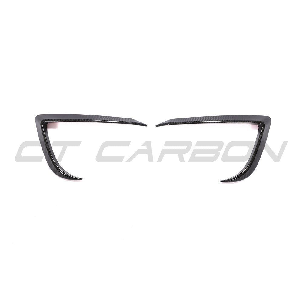 TESLA MODEL 3 2017-2023 CARBON FIBRE FRONT BUMPER CANARDS-Accessories-CT CARBON-CT Carbon - High-quality carbon fiber and gloss black aerodynamic parts for premium sports and luxury vehicles.