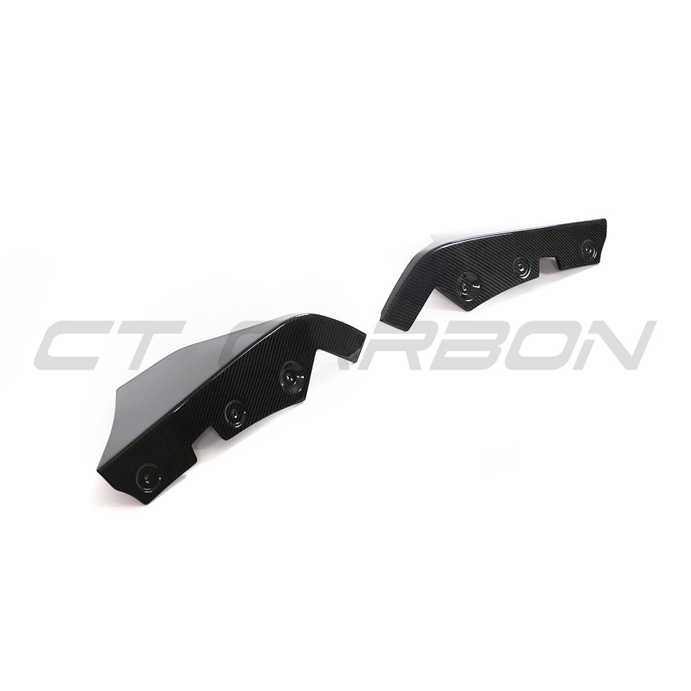 TOYOTA SUPRA 2019+ A90 CARBON FIBRE REAR BUMPER CORNERS-Accessories-CT CARBON-CT Carbon - High-quality carbon fiber and gloss black aerodynamic parts for premium sports and luxury vehicles.