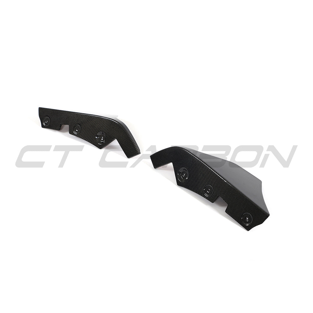 TOYOTA SUPRA 2019+ A90 CARBON FIBRE REAR BUMPER CORNERS-Accessories-CT CARBON-CT Carbon - High-quality carbon fiber and gloss black aerodynamic parts for premium sports and luxury vehicles.