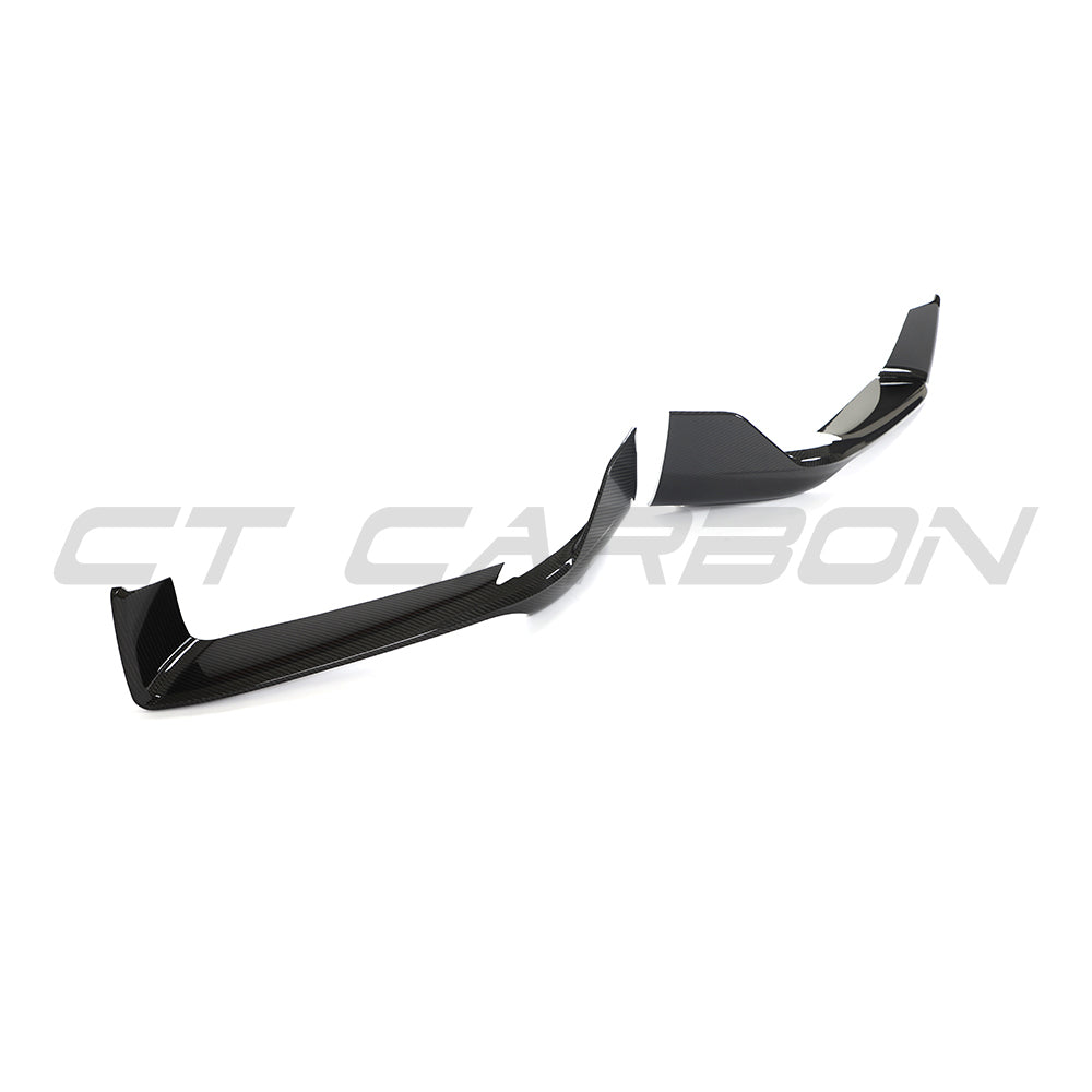 PORSCHE 992 CARRERA 2018-2024 CARBON FIBRE CORNER SPLITTERS-Splitter-CT CARBON-CT Carbon - High-quality carbon fiber and gloss black aerodynamic parts for premium sports and luxury vehicles.