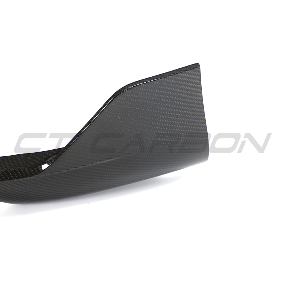PORSCHE 992 CARRERA 2018-2024 CARBON FIBRE CORNER SPLITTERS-Splitter-CT CARBON-CT Carbon - High-quality carbon fiber and gloss black aerodynamic parts for premium sports and luxury vehicles.