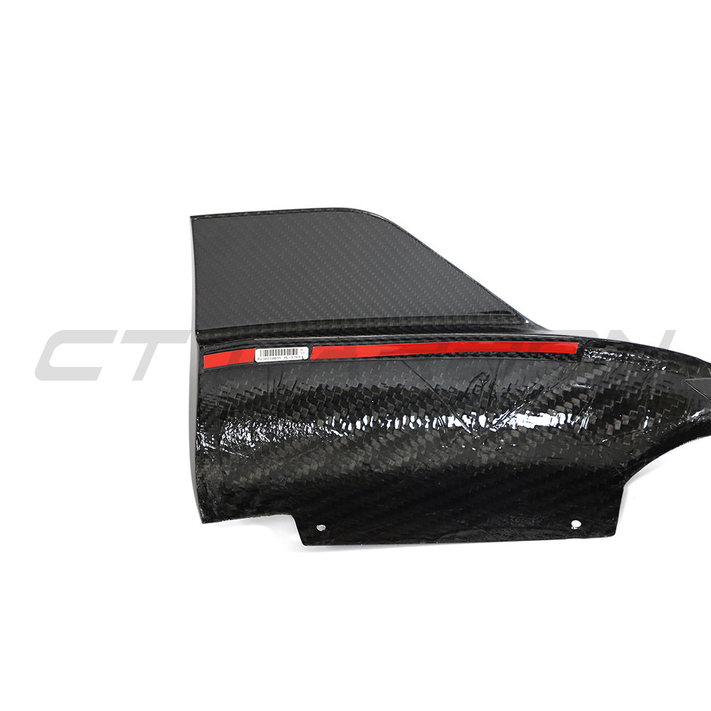 PORSCHE 992 CARRERA 2018-2024 CARBON FIBRE CORNER SPLITTERS-Splitter-CT CARBON-CT Carbon - High-quality carbon fiber and gloss black aerodynamic parts for premium sports and luxury vehicles.