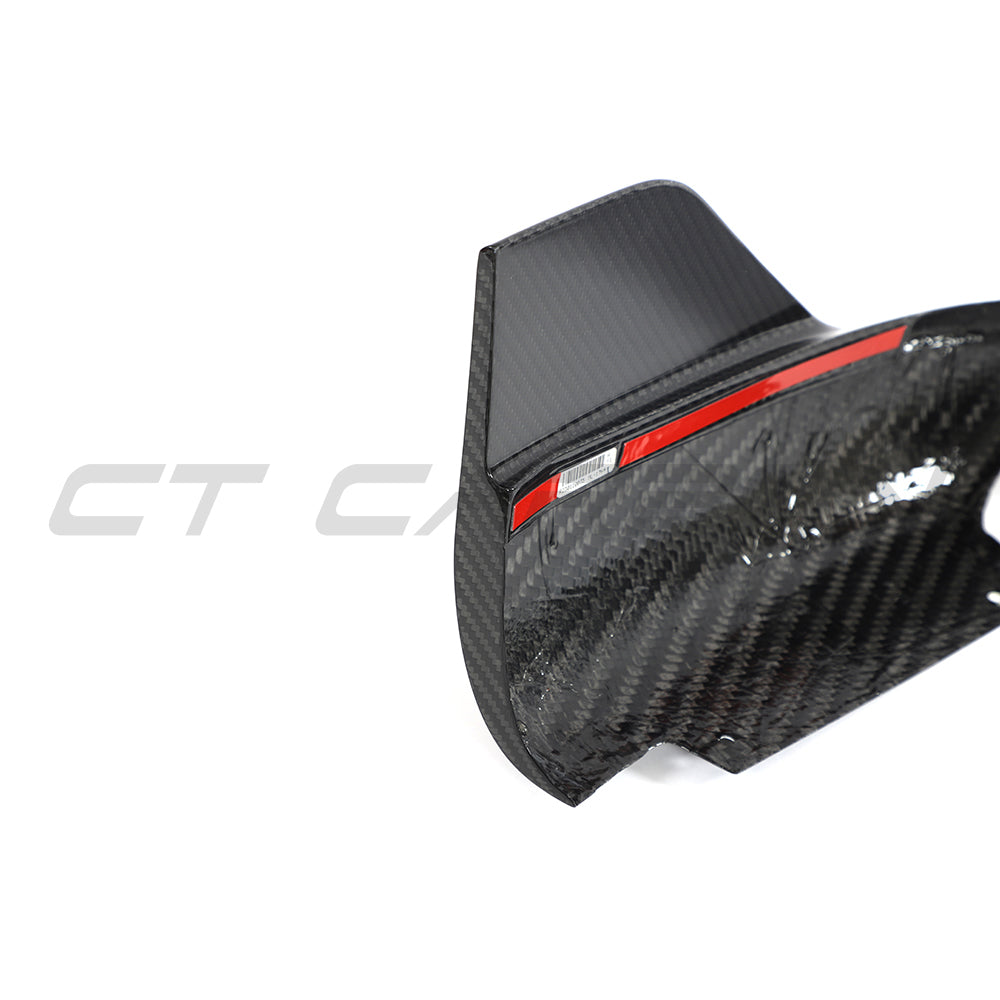 PORSCHE 992 CARRERA 2018-2024 CARBON FIBRE CORNER SPLITTERS-Splitter-CT CARBON-CT Carbon - High-quality carbon fiber and gloss black aerodynamic parts for premium sports and luxury vehicles.