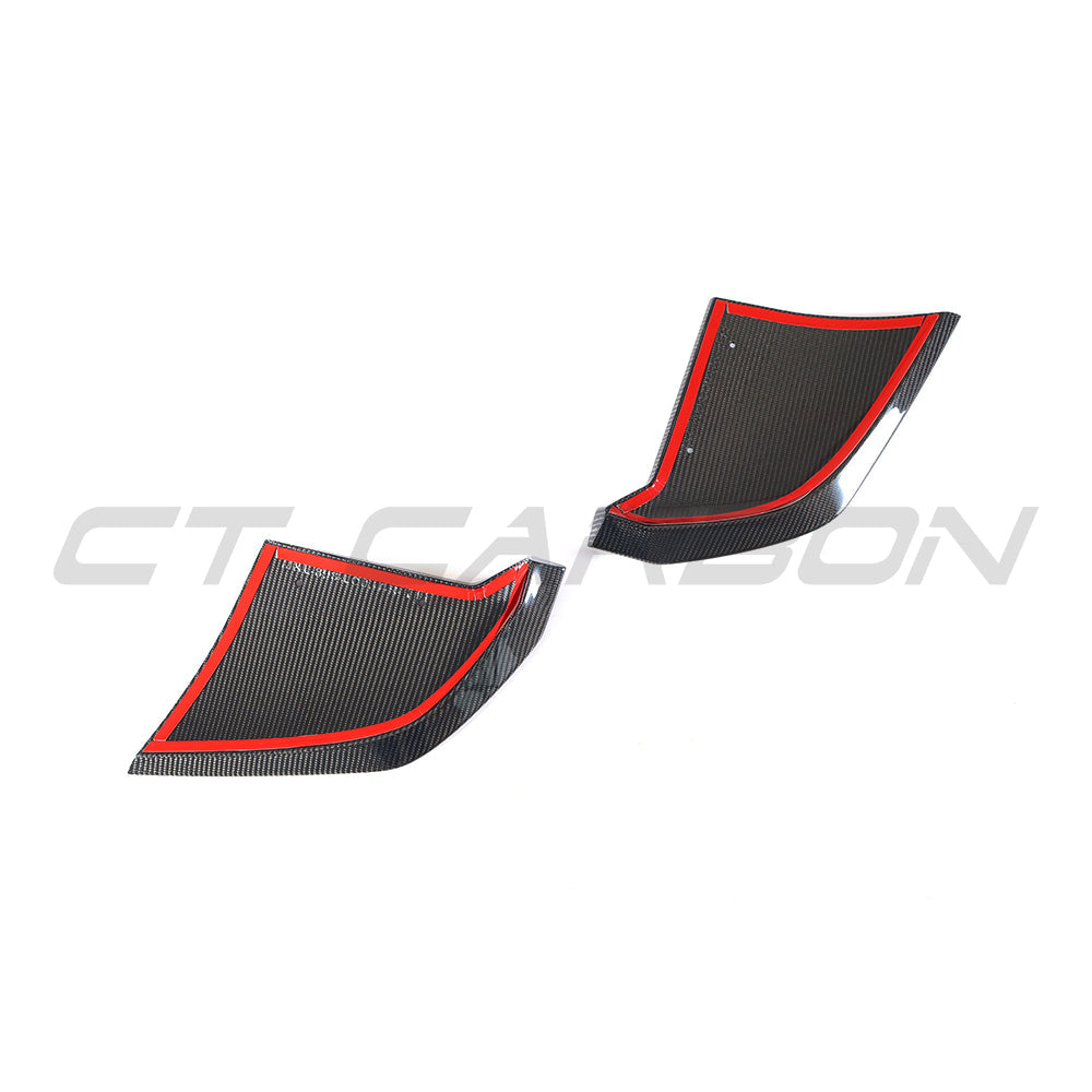 AUDI R8 V10 GEN 2 2015-2019 CARBON FIBRE REAR BUMPER LOWER CORNERS-Accessories-CT CARBON-CT Carbon - High-quality carbon fiber and gloss black aerodynamic parts for premium sports and luxury vehicles.