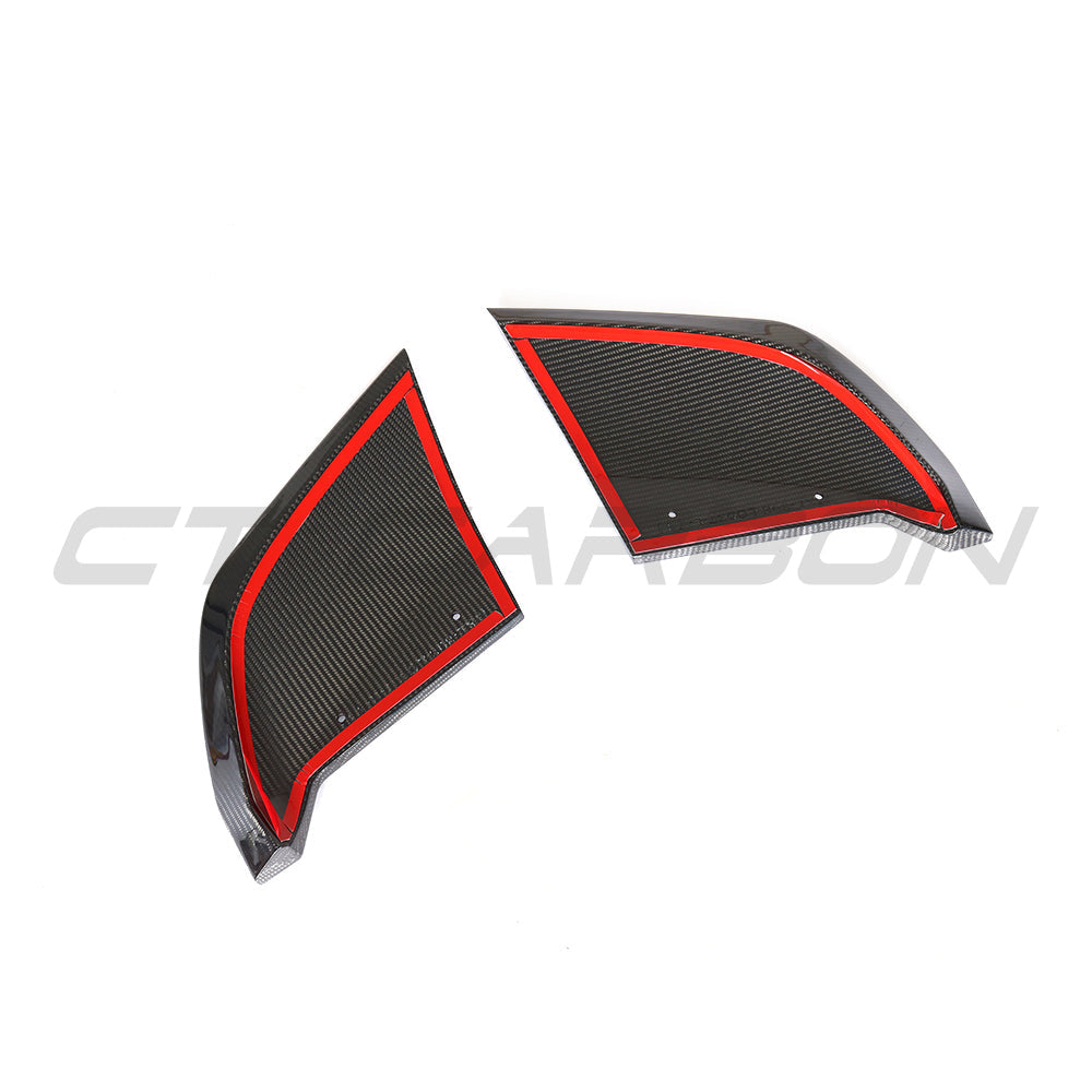 AUDI R8 V10 GEN 2 2015-2019 CARBON FIBRE REAR BUMPER LOWER CORNERS-Accessories-CT CARBON-CT Carbon - High-quality carbon fiber and gloss black aerodynamic parts for premium sports and luxury vehicles.