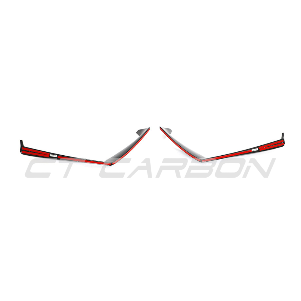 LAMBORGHINI HURACAN LP-610 CARBON FIBRE FRONT BUMPER TRIM - CT DESIGN-Accessories-CT CARBON-CT Carbon - High-quality carbon fiber and gloss black aerodynamic parts for premium sports and luxury vehicles.