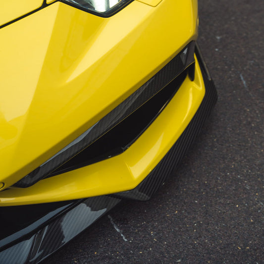 LAMBORGHINI HURACAN LP-610 CARBON FIBRE FRONT BUMPER TRIM - CT DESIGN-Accessories-CT CARBON-CT Carbon - High-quality carbon fiber and gloss black aerodynamic parts for premium sports and luxury vehicles.