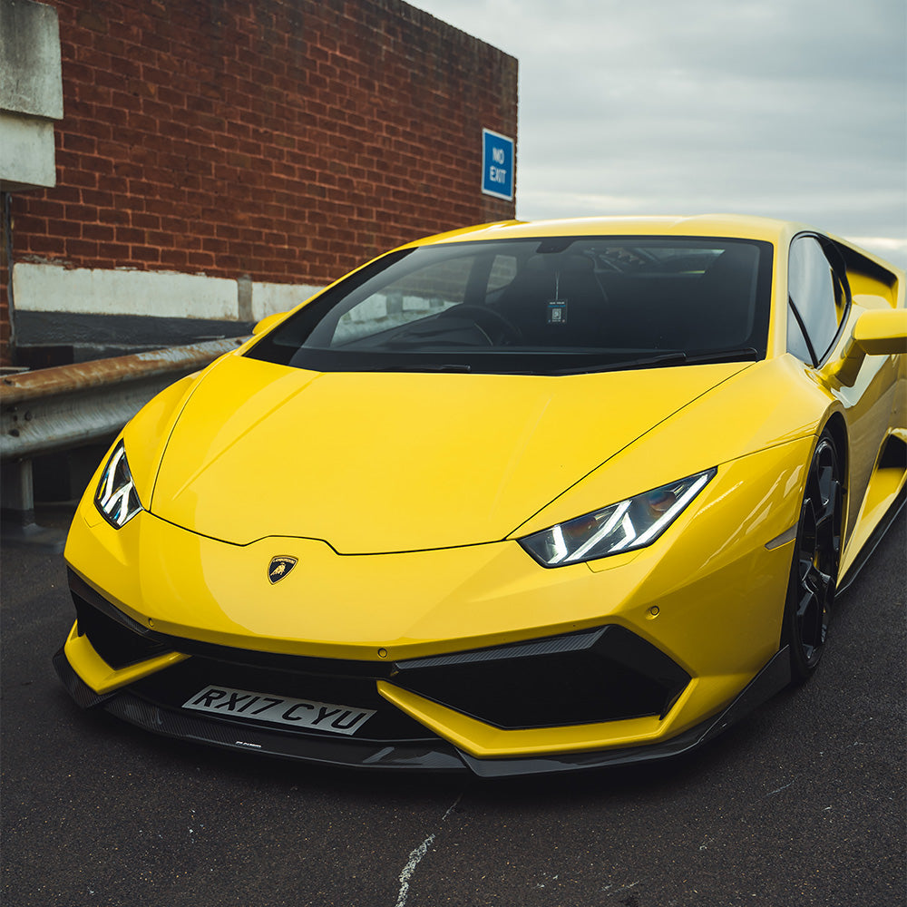 LAMBORGHINI HURACAN LP-610 CARBON FIBRE FRONT BUMPER TRIM - CT DESIGN-Accessories-CT CARBON-CT Carbon - High-quality carbon fiber and gloss black aerodynamic parts for premium sports and luxury vehicles.