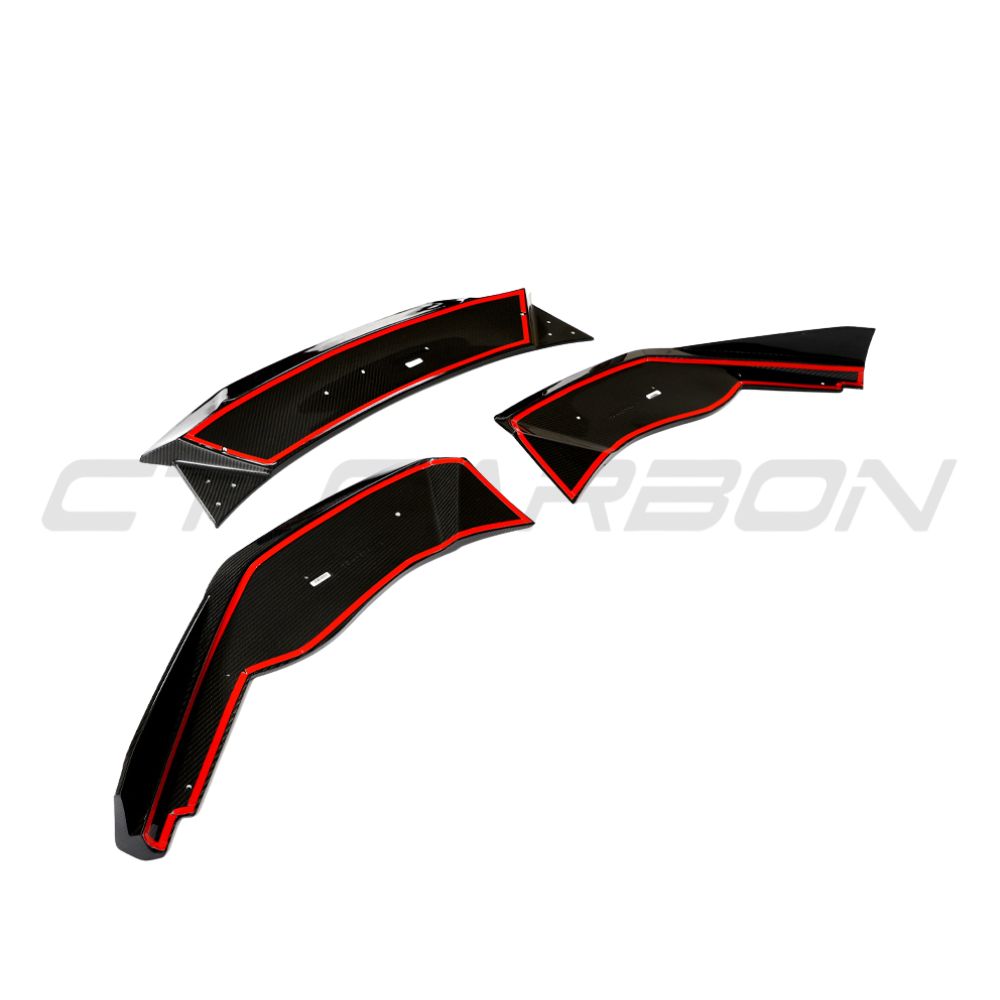 LAMBORGHINI HURACAN LP-610 CARBON FIBRE SPLITTER - CT DESIGN-Splitter-CT CARBON-CT Carbon - High-quality carbon fiber and gloss black aerodynamic parts for premium sports and luxury vehicles.