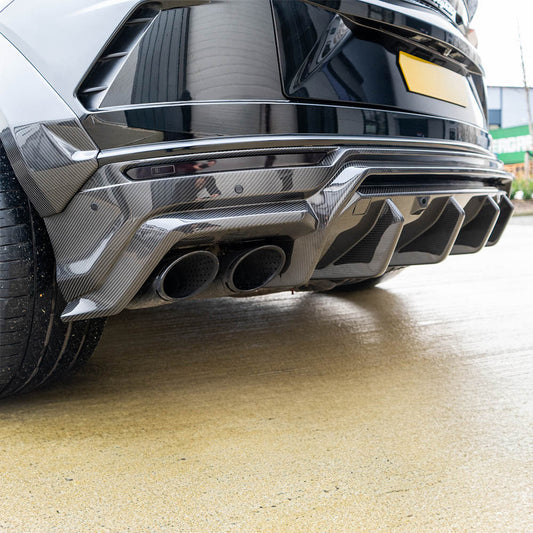 LAMBORGHINI URUS CARBON FIBRE DIFFUSER - CT DESIGN-Diffuser-CT CARBON-CT Carbon - High-quality carbon fiber and gloss black aerodynamic parts for premium sports and luxury vehicles.