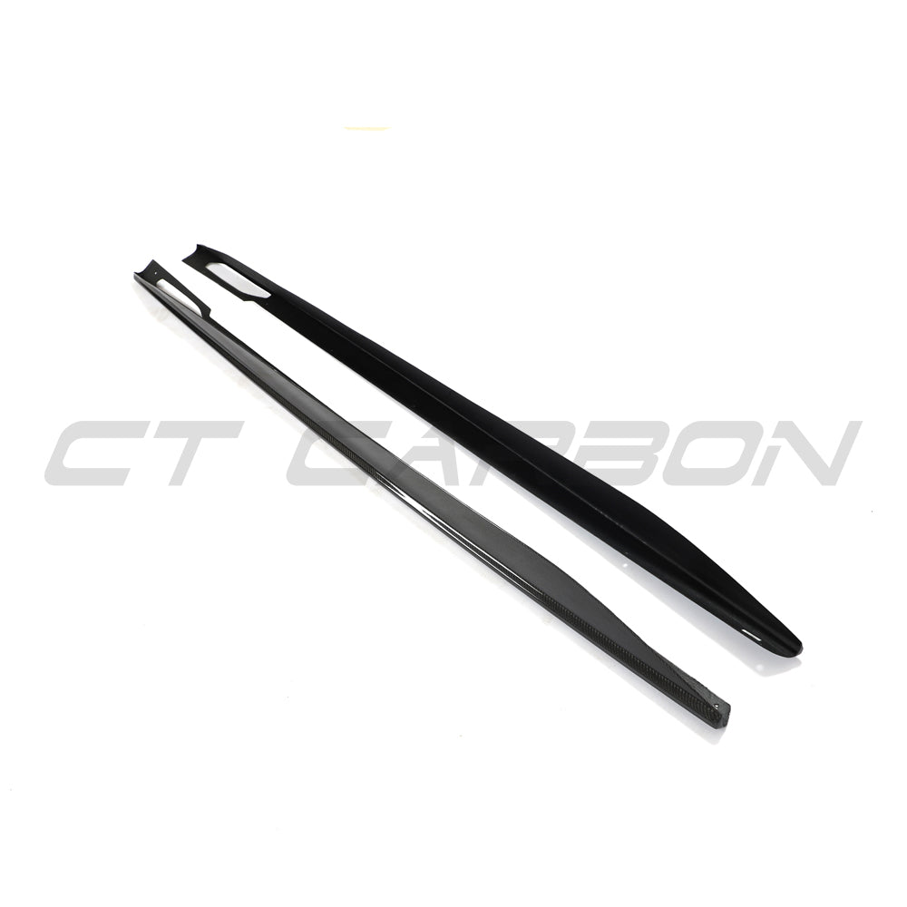 BMW 4 SERIES 2020+ G26 & i4 CARBON FIBRE SIDE SKIRTS-Side Skirts-CT CARBON-CT Carbon - High-quality carbon fiber and gloss black aerodynamic parts for premium sports and luxury vehicles.