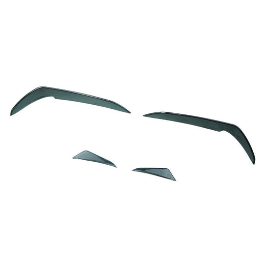 VOLKSWAGEN GOLF GTI/GTD MK7.5 2017-2020 GLOSS BLACK FRONT BUMPER CANARDS-Accessories-BLAK BY CT-CT Carbon - High-quality carbon fiber and gloss black aerodynamic parts for premium sports and luxury vehicles.