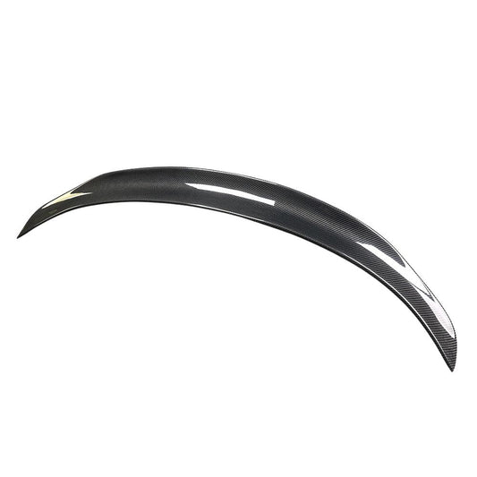 TESLA MODEL 3 2017-2023 CARBON FIBRE SPOILER - V5-Spoiler-CT CARBON-CT Carbon - High-quality carbon fiber and gloss black aerodynamic parts for premium sports and luxury vehicles.