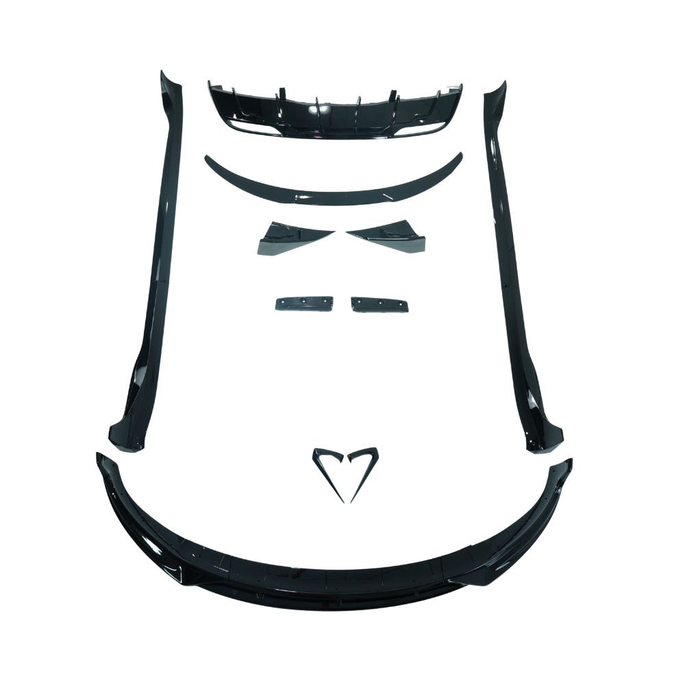 TESLA MODEL 3 2023+ FACELIFT GLOSS BLACK FULL KIT-Kit-BLAK BY CT-CT Carbon - High-quality carbon fiber and gloss black aerodynamic parts for premium sports and luxury vehicles.