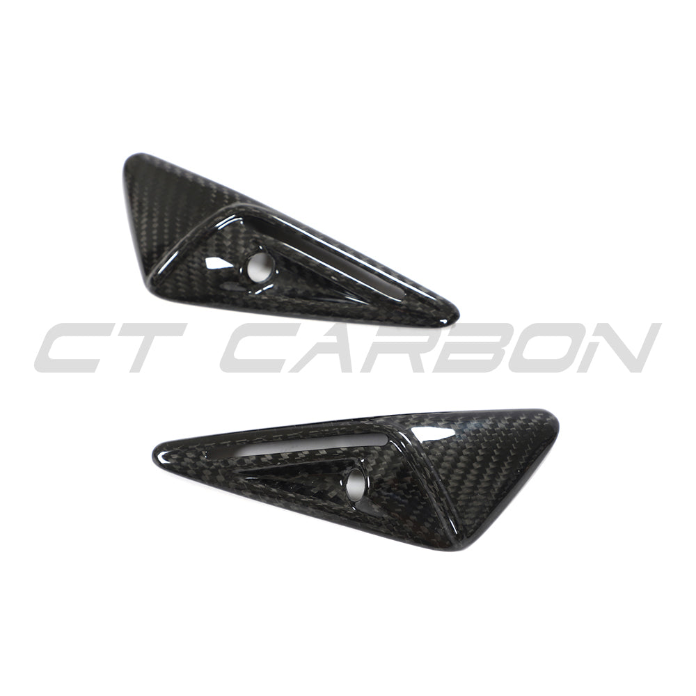 TESLA MODEL 3 2017-2023 CARBON FIBRE SIDE CAMERA COVER-Accessories-CT CARBON-CT Carbon - High-quality carbon fiber and gloss black aerodynamic parts for premium sports and luxury vehicles.