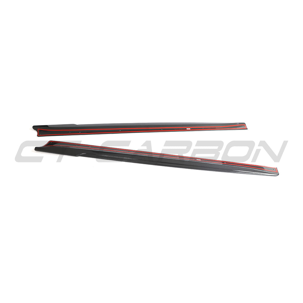 TESLA MODEL 3 2023+ CARBON FIBRE SIDE SKIRTS - V2-Side Skirts-CT CARBON-CT Carbon - High-quality carbon fiber and gloss black aerodynamic parts for premium sports and luxury vehicles.