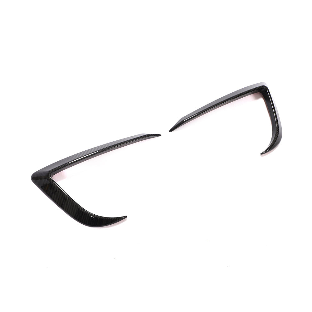 TESLA MODEL 3 2017-2023 CARBON FIBRE FRONT BUMPER CANARDS-Accessories-CT CARBON-Gloss Carbon Fibre-CT Carbon - High-quality carbon fiber and gloss black aerodynamic parts for premium sports and luxury vehicles.