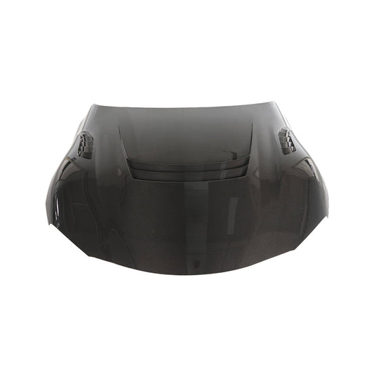 TOYOTA SUPRA 2019+ A90 CARBON FIBRE FRONT HOOD/BONNET-Bonnet-CT CARBON-CT Carbon - High-quality carbon fiber and gloss black aerodynamic parts for premium sports and luxury vehicles.