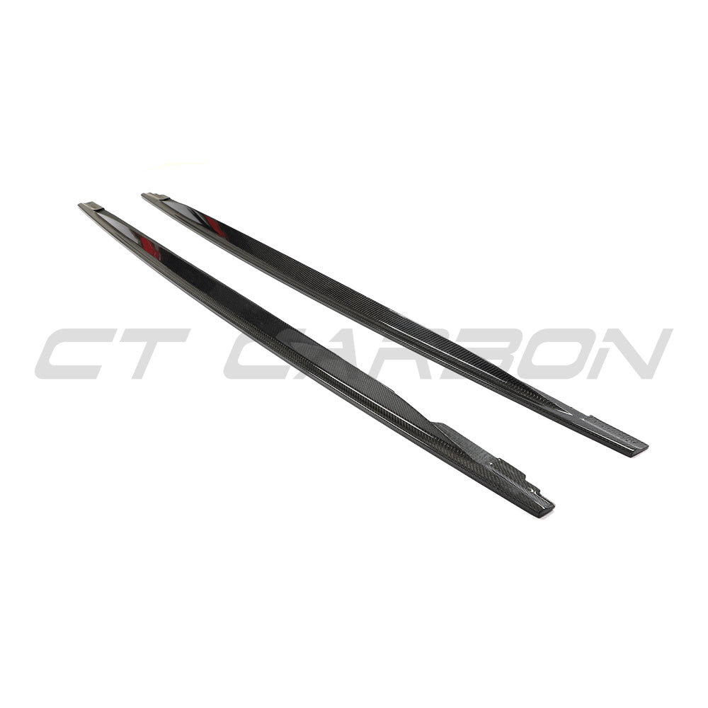 VW GOLF MK8 2020+ R CARBON FIBRE SIDE SKIRTS - V2-Side Skirts-CT CARBON-CT Carbon - High-quality carbon fiber and gloss black aerodynamic parts for premium sports and luxury vehicles.