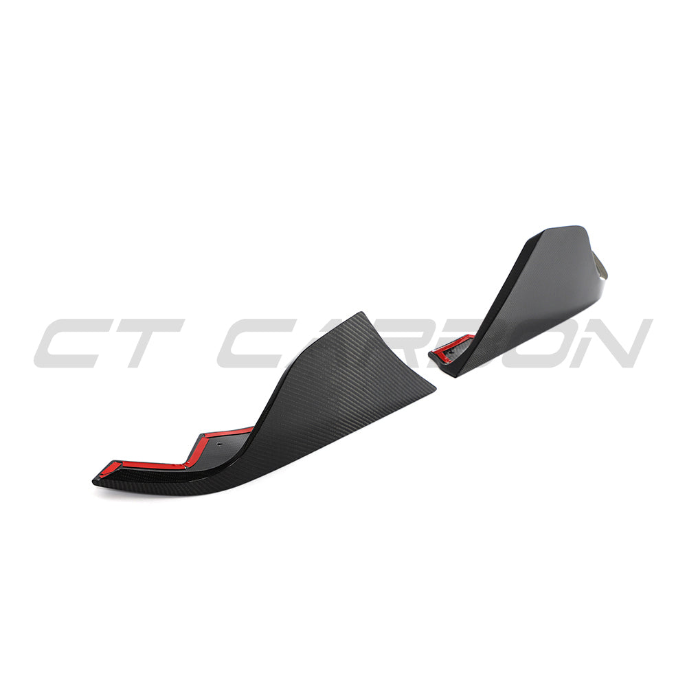 TOYOTA SUPRA 2019+ A90 CARBON FIBRE REAR BUMPER CORNERS-Accessories-CT CARBON-CT Carbon - High-quality carbon fiber and gloss black aerodynamic parts for premium sports and luxury vehicles.