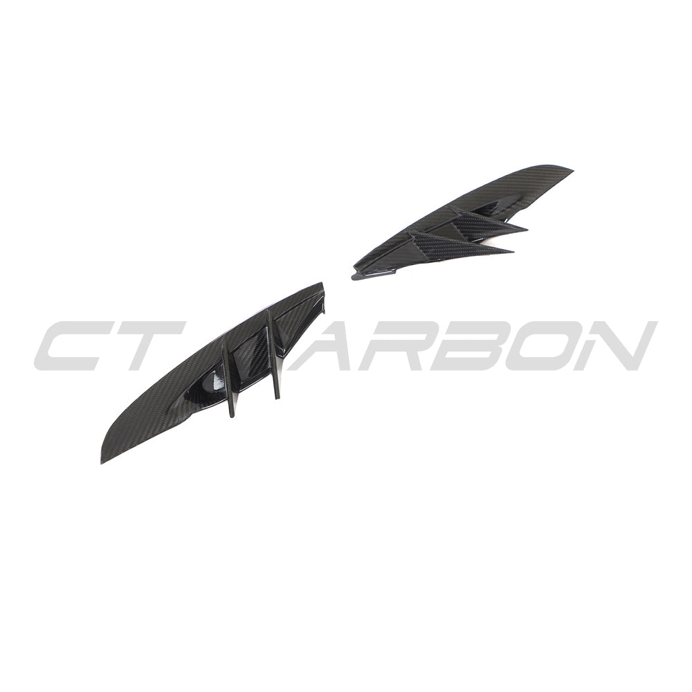 TOYOTA SUPRA 2019+ A90 CARBON FIBRE FRONT BUMPER VENT TRIM-Accessories-CT CARBON-CT Carbon - High-quality carbon fiber and gloss black aerodynamic parts for premium sports and luxury vehicles.