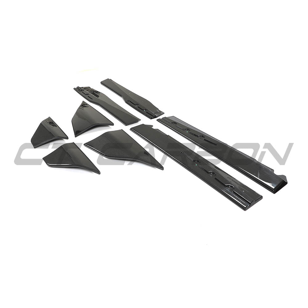 MCLAREN 720S CARBON FIBRE SIDE SKIRTS - CT DESIGN-Side Skirts-CT CARBON-CT Carbon - High-quality carbon fiber and gloss black aerodynamic parts for premium sports and luxury vehicles.