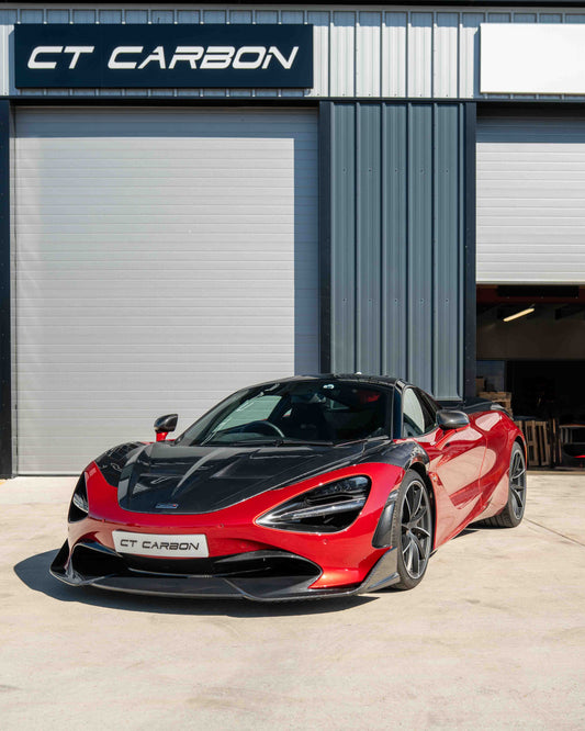 MCLAREN 720S CARBON FIBRE SPLITTER - CT DESIGN V2-Splitter-CT CARBON-CT Carbon - High-quality carbon fiber and gloss black aerodynamic parts for premium sports and luxury vehicles.