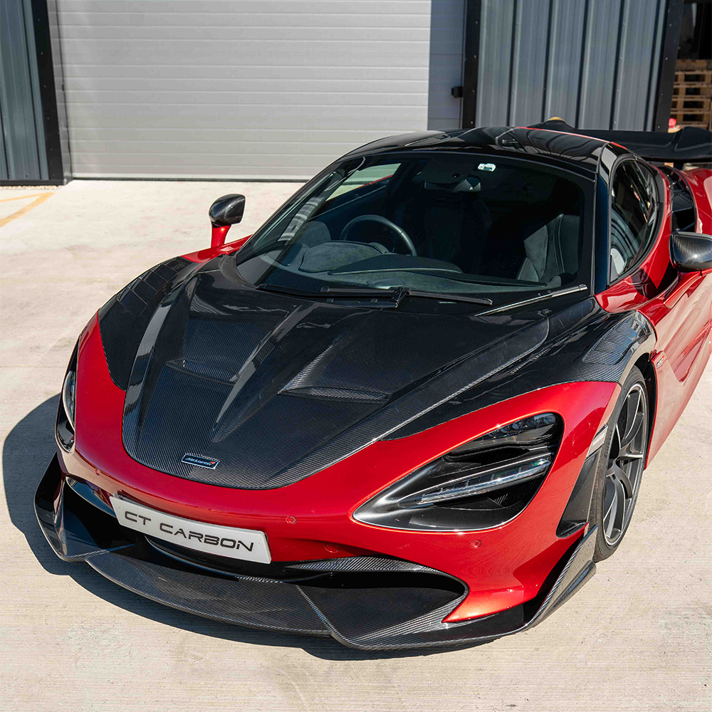 MCLAREN 720S CARBON FIBRE SPLITTER - CT DESIGN V2-Splitter-CT CARBON-CT Carbon - High-quality carbon fiber and gloss black aerodynamic parts for premium sports and luxury vehicles.