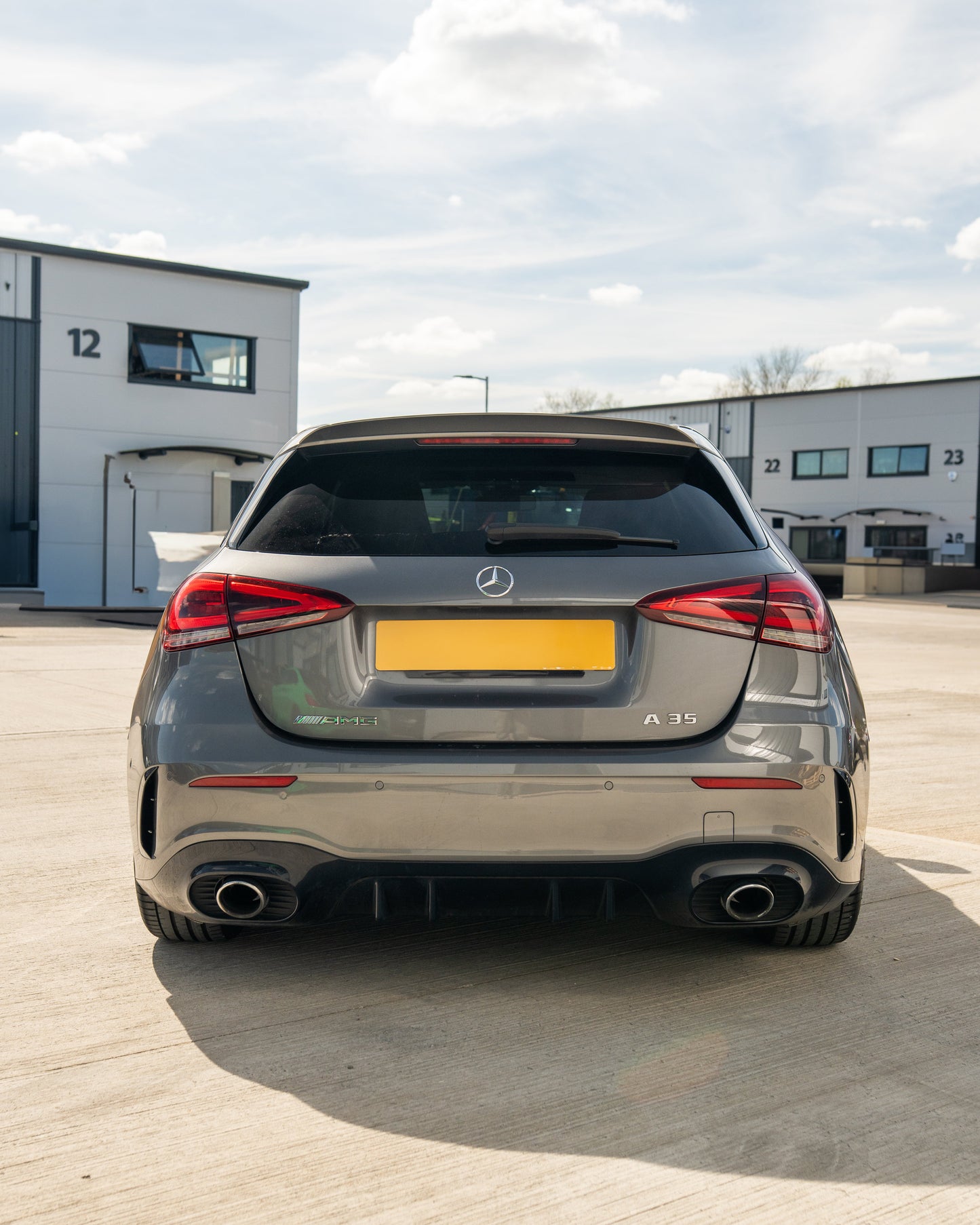 MERCEDES A-CLASS A35 W177 2018+ GLOSS BLACK REAR BUMPER CORNERS-Accessories-BLAK BY CT-CT Carbon - High-quality carbon fiber and gloss black aerodynamic parts for premium sports and luxury vehicles.