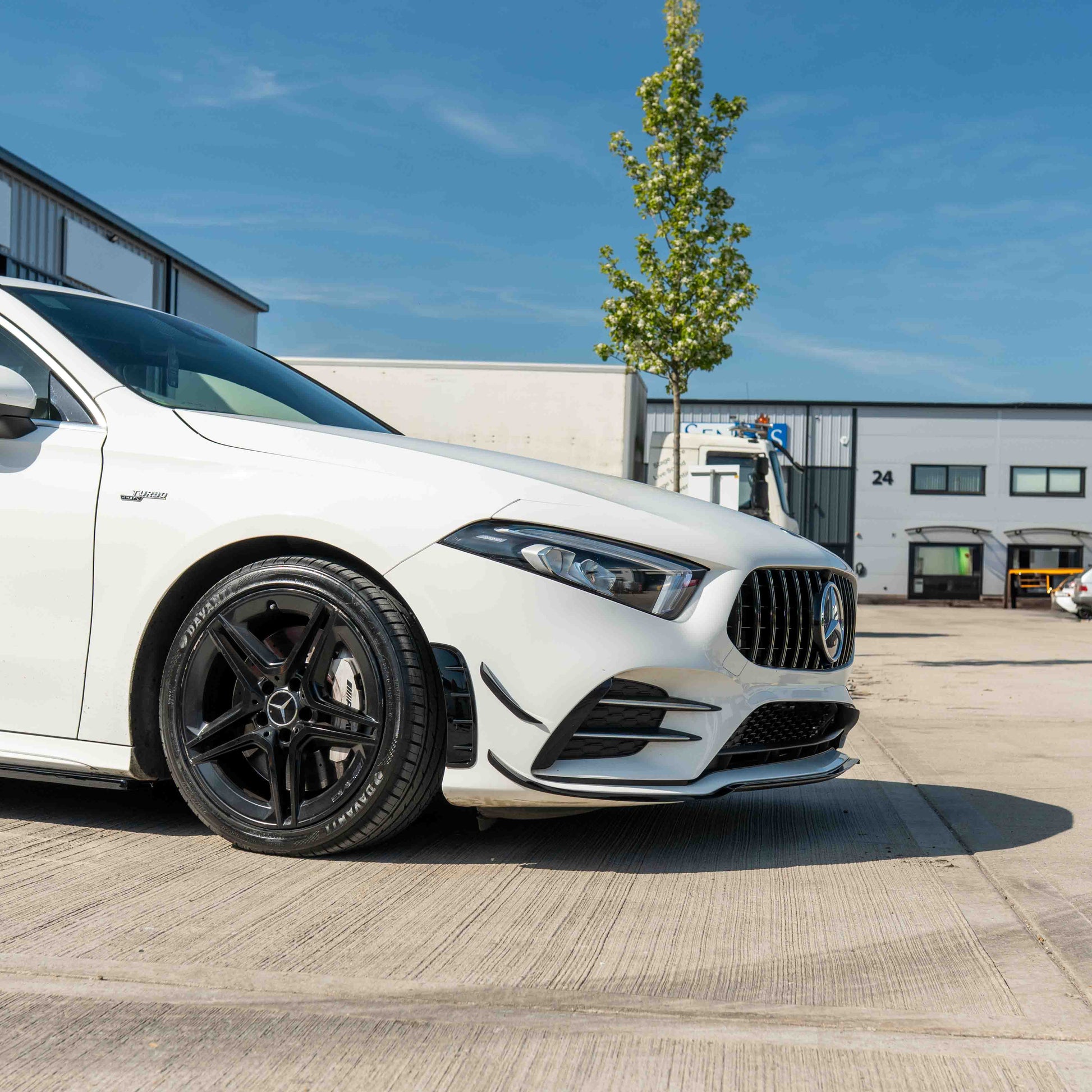 MERCEDES V177 & W177 2018-2022 A CLASS PANAMERICA BLACK GRILLE-Grille-BLAK BY CT-CT Carbon - High-quality carbon fiber and gloss black aerodynamic parts for premium sports and luxury vehicles.