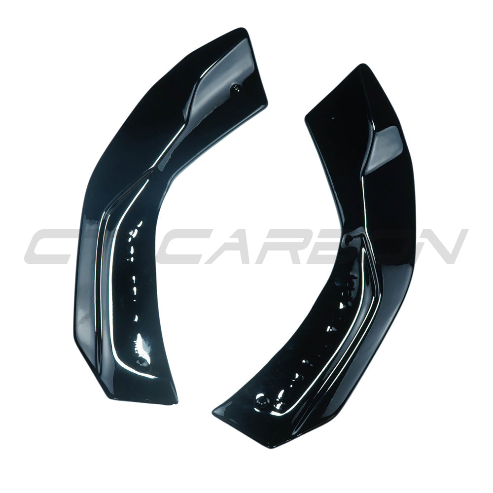 MERCEDES A-CLASS W177 2018+ GLOSS BLACK REAR BUMPER CORNERS-Accessories-BLAK BY CT-CT Carbon - High-quality carbon fiber and gloss black aerodynamic parts for premium sports and luxury vehicles.