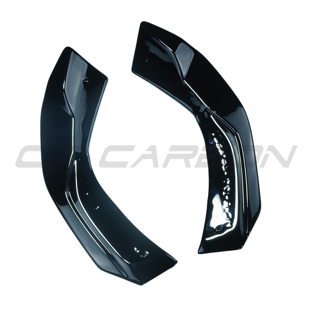 MERCEDES A-CLASS W177 2018+ GLOSS BLACK REAR BUMPER CORNERS-Accessories-BLAK BY CT-CT Carbon - High-quality carbon fiber and gloss black aerodynamic parts for premium sports and luxury vehicles.