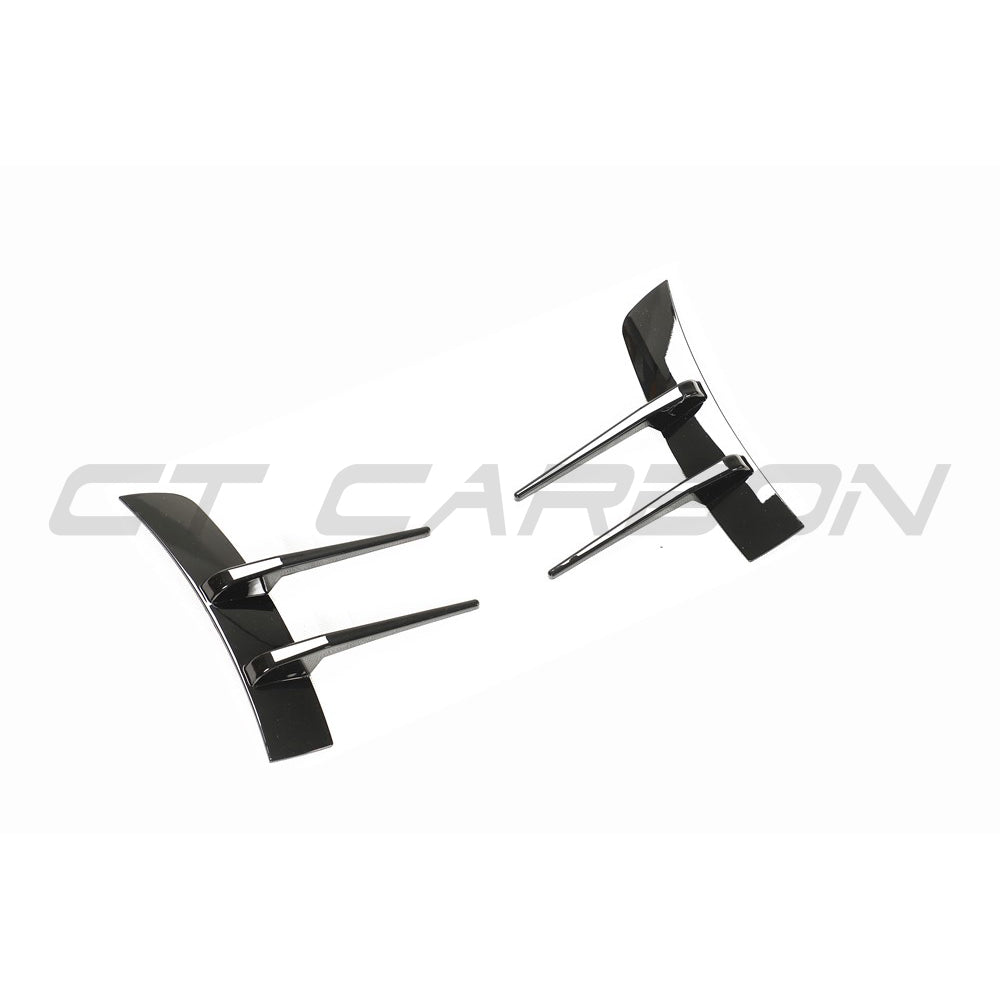 MERCEDES A-CLASS W177 & V177 2018-2022 GLOSS BLACK FRONT BUMPER TRIM-Accessories-BLAK BY CT-CT Carbon - High-quality carbon fiber and gloss black aerodynamic parts for premium sports and luxury vehicles.