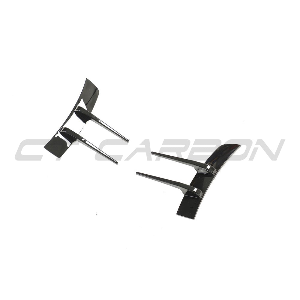 MERCEDES A-CLASS W177 & V177 2018-2022 GLOSS BLACK FRONT BUMPER TRIM-Accessories-BLAK BY CT-CT Carbon - High-quality carbon fiber and gloss black aerodynamic parts for premium sports and luxury vehicles.