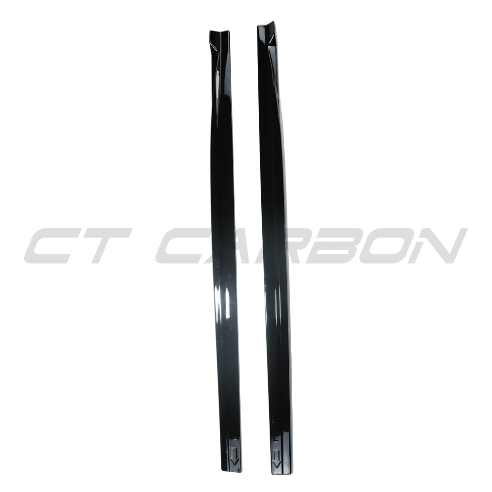 MERCEDES A-CLASS W177 & V177 2018+ GLOSS BLACK SIDE SKIRTS-Side Skirts-BLAK BY CT-CT Carbon - High-quality carbon fiber and gloss black aerodynamic parts for premium sports and luxury vehicles.