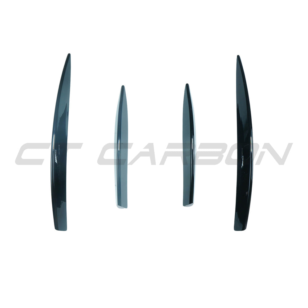 MERCEDES V177 & W177 2023+ A CLASS GLOSS BLACK FRONT LOWER GRILL TRIM-Accessories-BLAK BY CT-CT Carbon - High-quality carbon fiber and gloss black aerodynamic parts for premium sports and luxury vehicles.