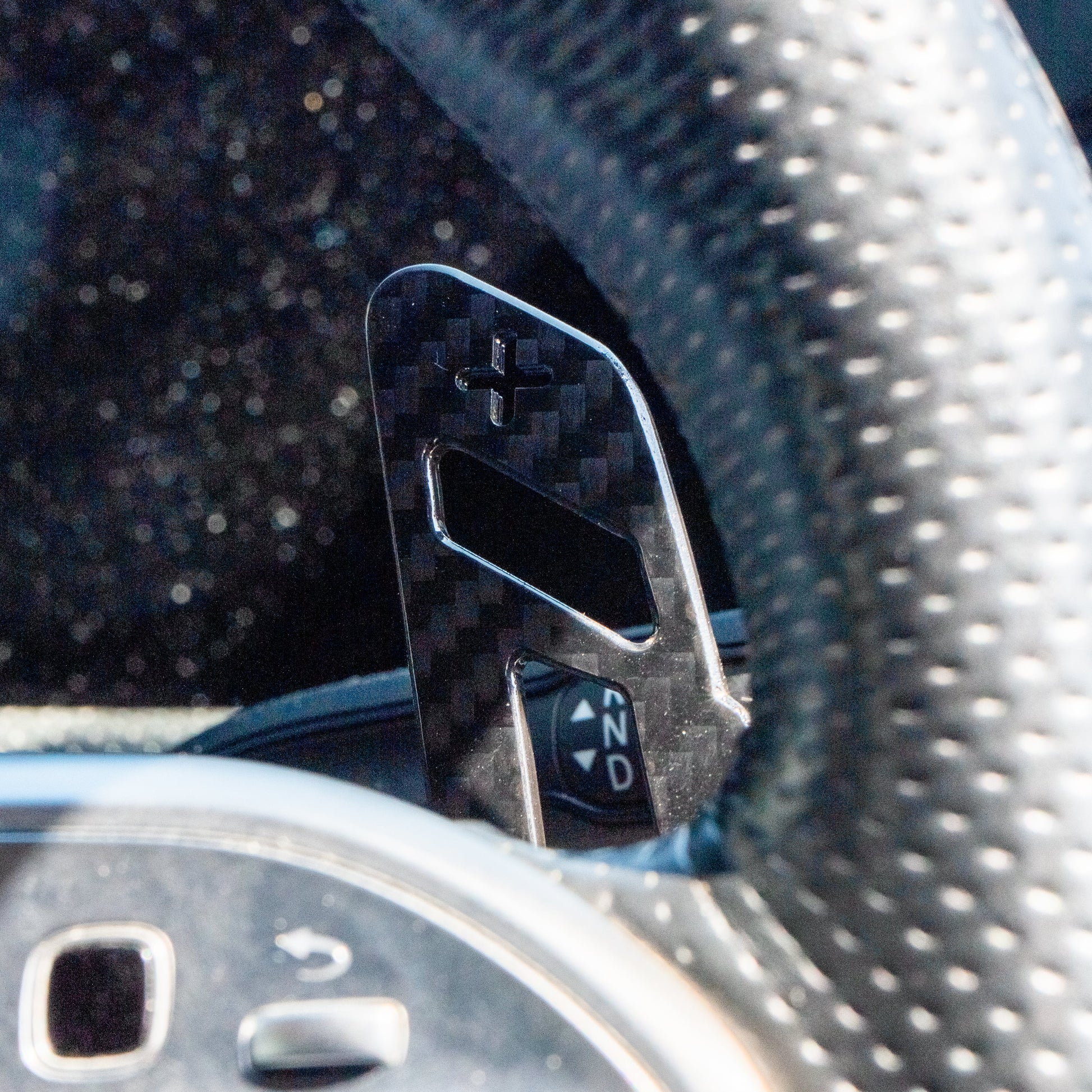 MERCREDES AMG MAGNETIC CARBON FIBRE SHIFTER PADDLES-Accessories-CT CARBON-CT Carbon - High-quality carbon fiber and gloss black aerodynamic parts for premium sports and luxury vehicles.