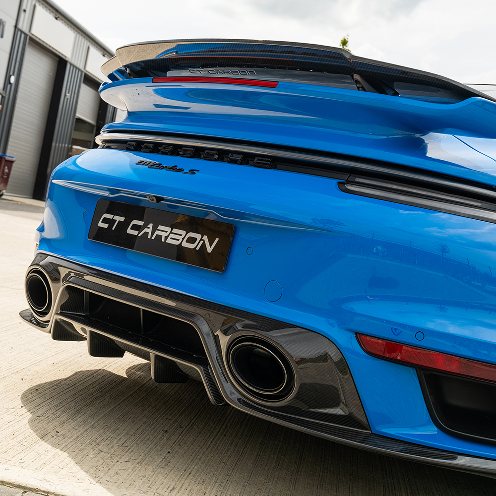 PORSCHE 911 (992) TURBO S CARBON FIBRE FULL KIT - CT DESIGN-Kit-CT Carbon-CT Carbon - High-quality carbon fiber and gloss black aerodynamic parts for premium sports and luxury vehicles.