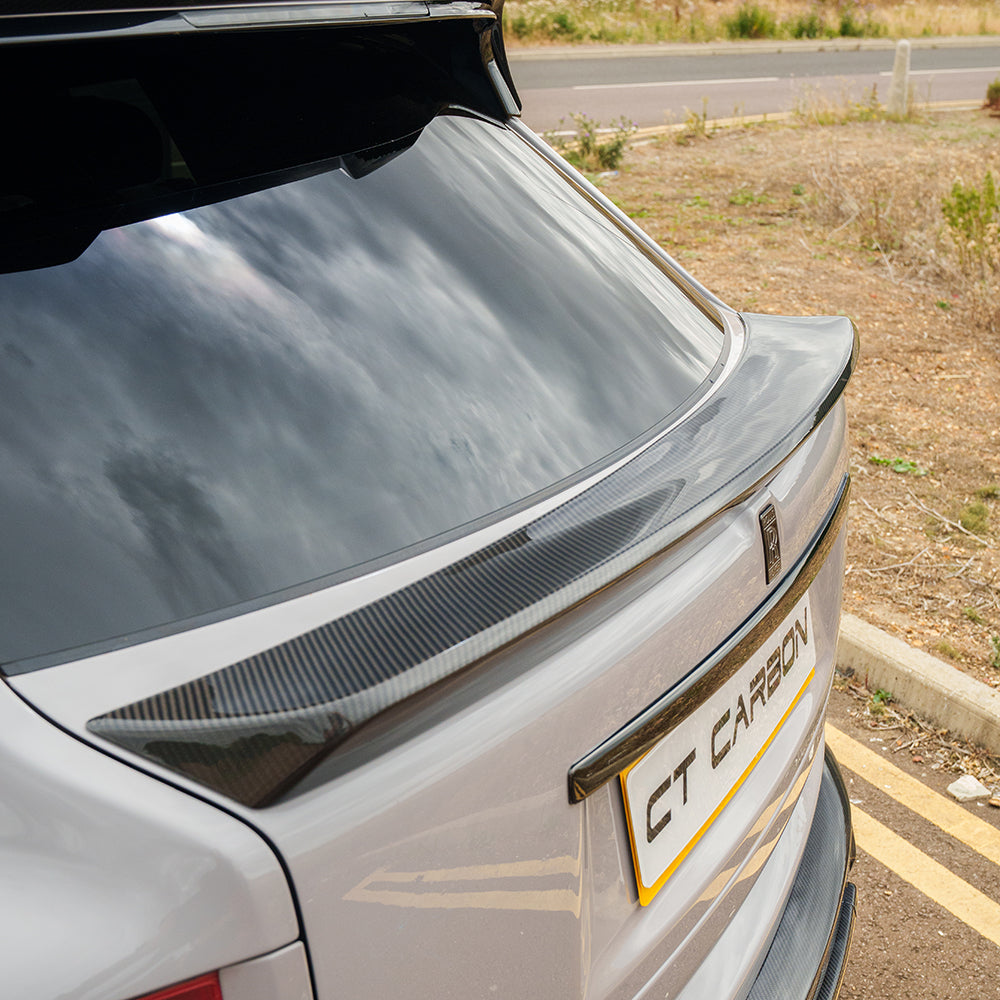 ROLLS ROYCE CULLINAN CARBON FIBRE MIDDLE SPOILER - CT DESIGN-Spoiler-CT Carbon-CT Carbon - High-quality carbon fiber and gloss black aerodynamic parts for premium sports and luxury vehicles.