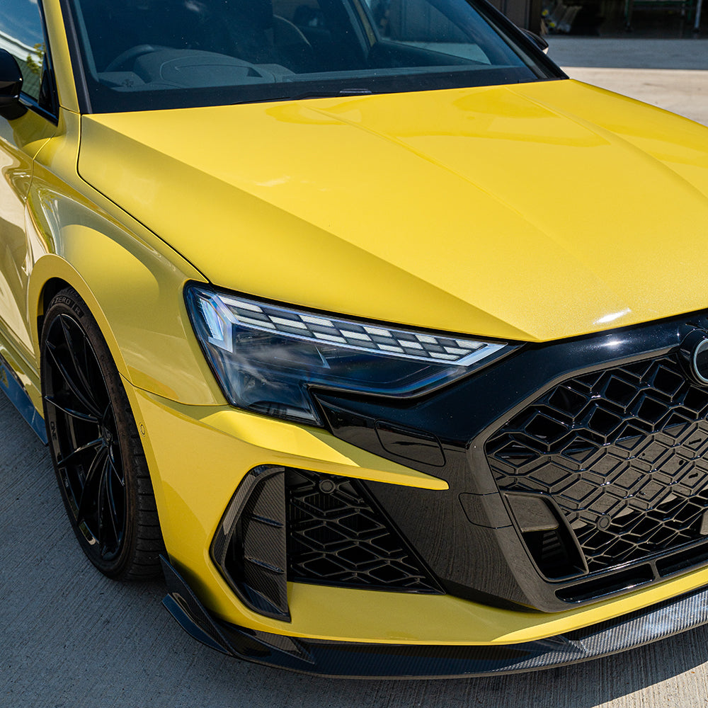 AUDI RS3 8Y 2025+ CARBON FIBRE FRONT BUMPER VENTS- CT DESIGN-Accessories-CT CARBON-CT Carbon - High-quality carbon fiber and gloss black aerodynamic parts for premium sports and luxury vehicles.