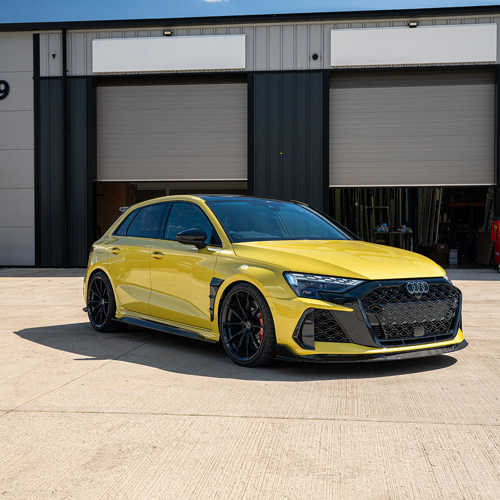 AUDI RS3 8Y 2025+ CARBON FIBRE FRONT BUMPER VENTS- CT DESIGN-Accessories-CT CARBON-CT Carbon - High-quality carbon fiber and gloss black aerodynamic parts for premium sports and luxury vehicles.