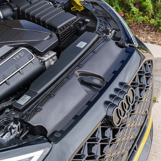 AUDI RS3 8Y 2020+ CARBON FIBRE ENGINE BAY SCUTTLE TRIM-Accessories-CT CARBON-CT Carbon - High-quality carbon fiber and gloss black aerodynamic parts for premium sports and luxury vehicles.