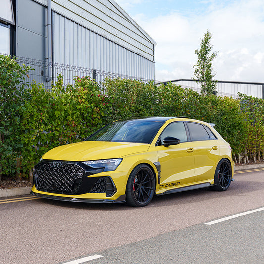 AUDI RS3 8Y 2025+ FACELIFT SPORTBACK FULL CARBON FIBRE KIT - CT DESIGN V2-Kit-CT CARBON-CT Carbon - High-quality carbon fiber and gloss black aerodynamic parts for premium sports and luxury vehicles.