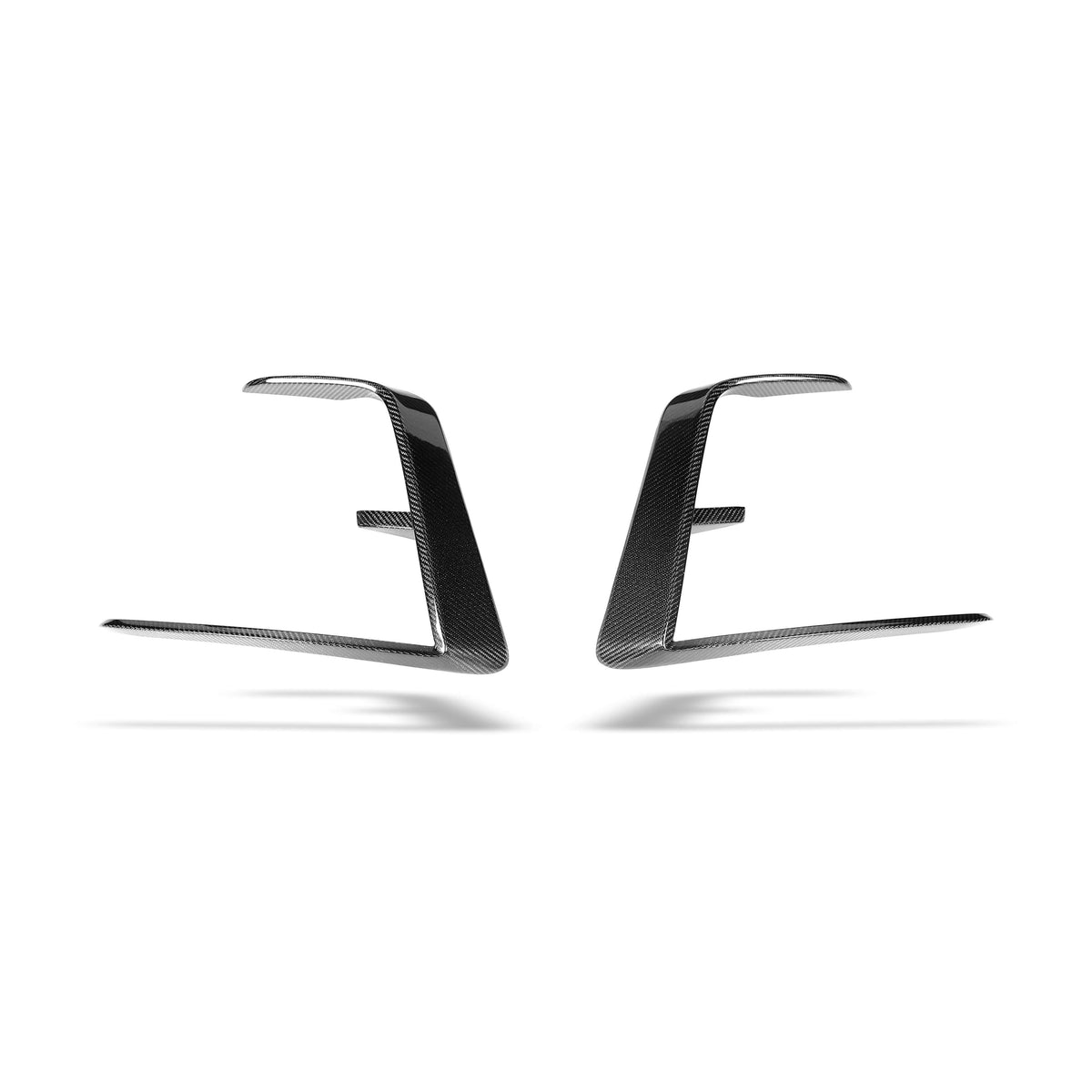 Tesla Model Y Juniper RevoZport carbon front bumper canards installed