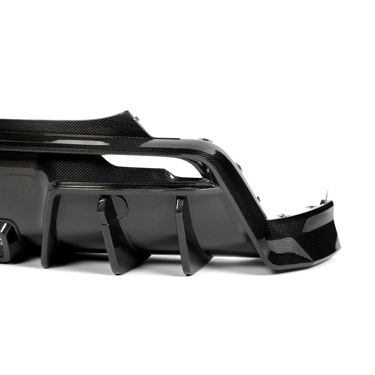 Tesla Model Y Juniper RevoZport carbon rear diffuser angle view