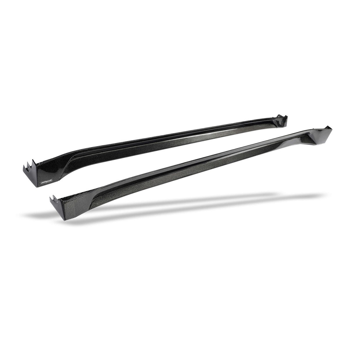 Tesla Model Y Juniper RevoZport carbon side skirts installed