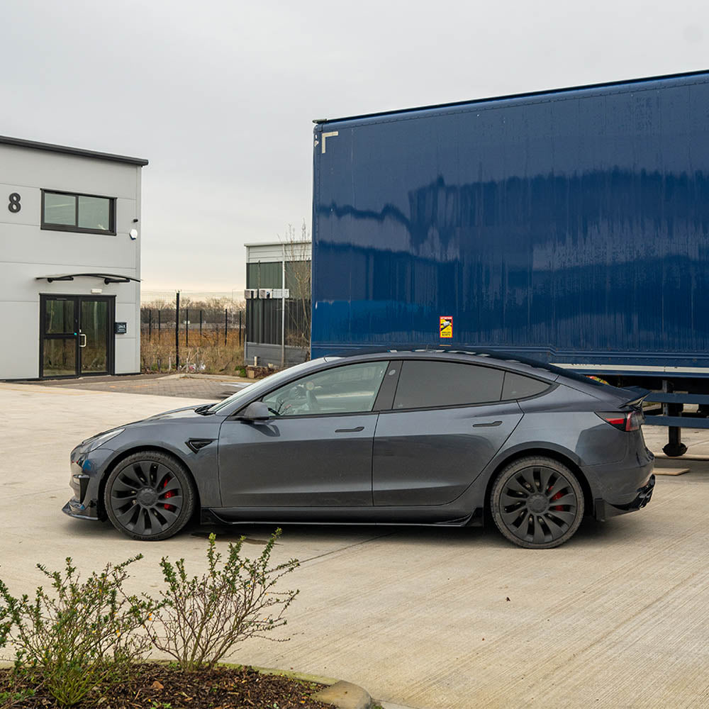 TESLA MODEL 3 FULL GLOSS BLACK KIT - BLAK BY CT CARBON-Kit-BLAK BY CT-CT Carbon - High-quality carbon fiber and gloss black aerodynamic parts for premium sports and luxury vehicles.