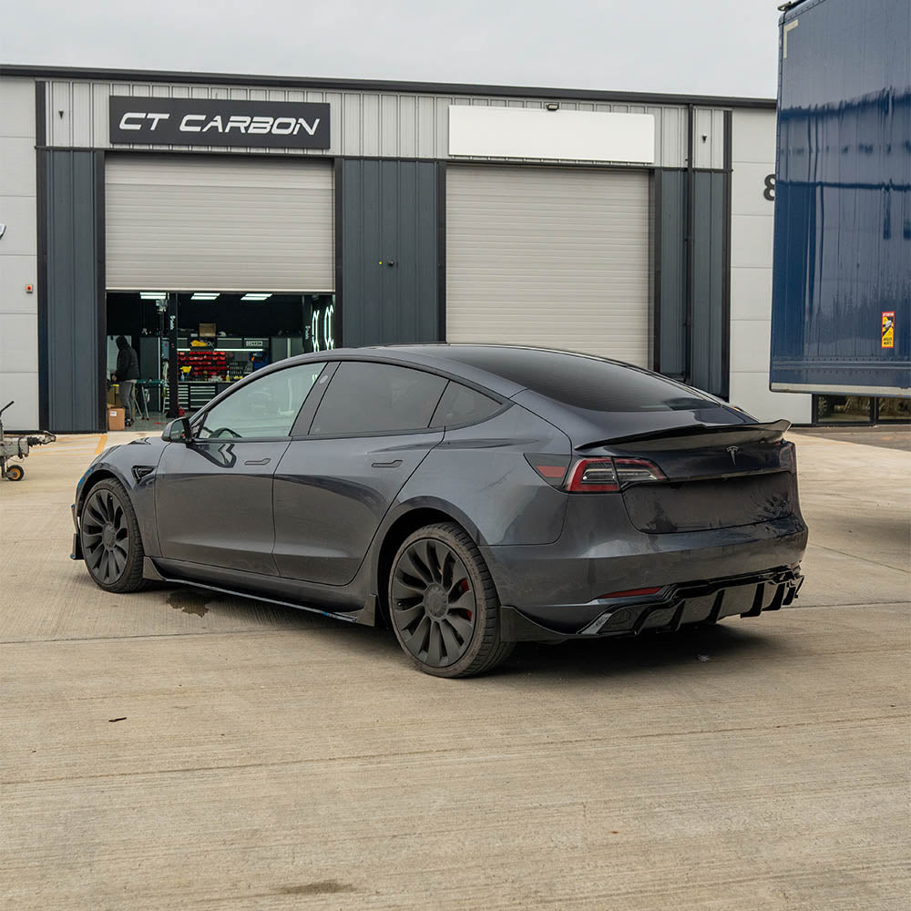 TESLA MODEL 3 FULL GLOSS BLACK KIT - BLAK BY CT CARBON-Kit-BLAK BY CT-CT Carbon - High-quality carbon fiber and gloss black aerodynamic parts for premium sports and luxury vehicles.